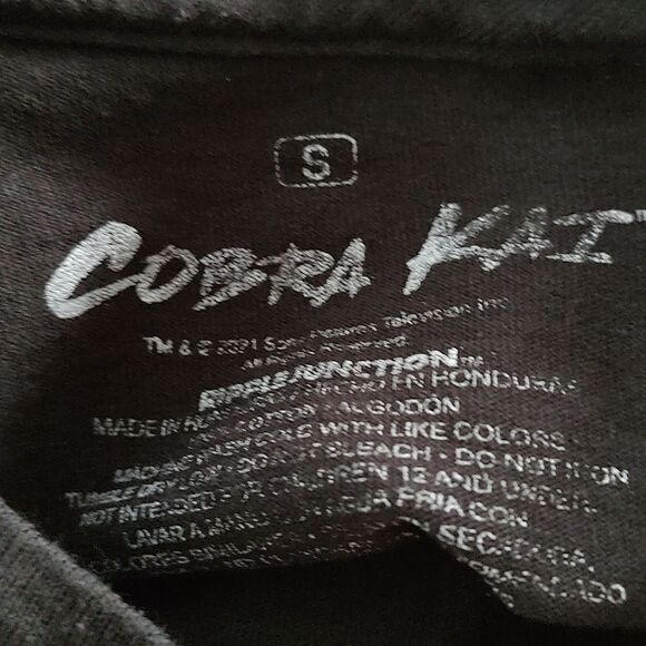 Cobra Kai Strike First Strike Hard No Mercy tee tshirt Sz S - Picture 4 of 4